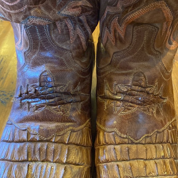Lucchese 1883 Hornback Caiman Gator Tail Cowboy Boots in size 10.5 - Picture 2 of 7